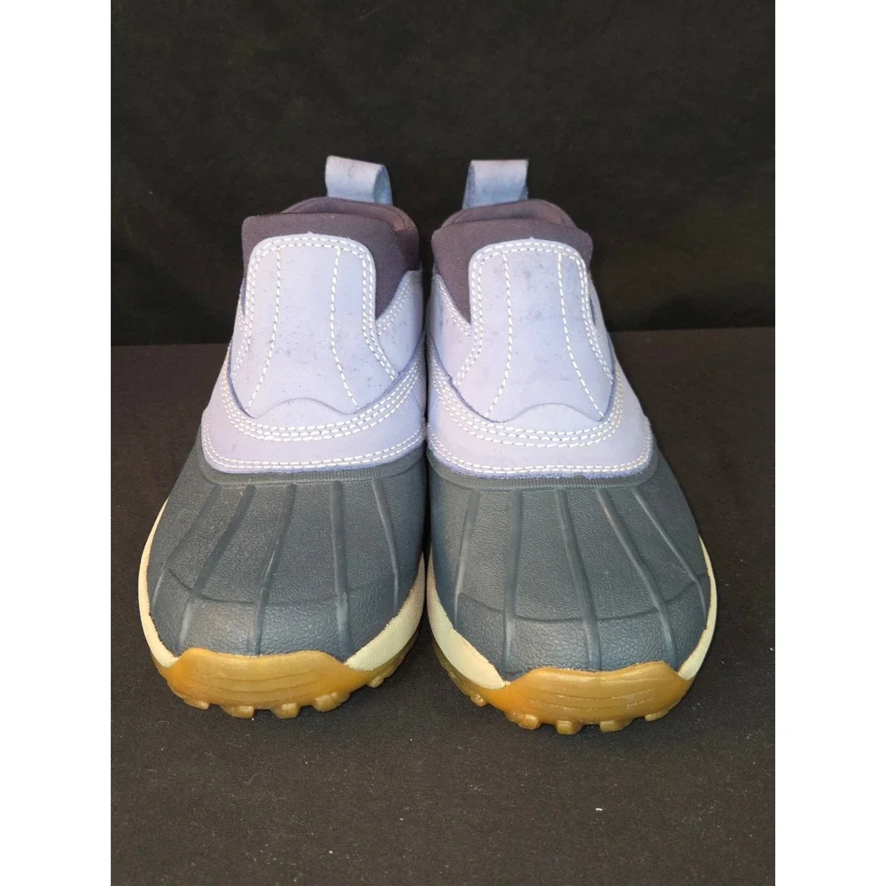Kids L.L.Bean Slip On Duck Boots Purple Grey Size 4 Winter Snow Shoes Waterproof